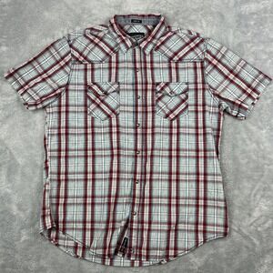 Moonshine Spirit Shirt Mens Size XXL Plaid Pearl Snap by Brad‎ Paisley Slim Fit